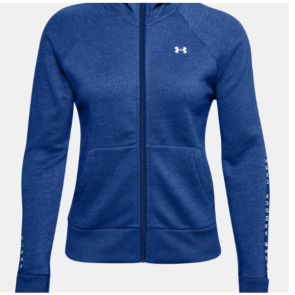 Under Armour Taped Fleece Zip Up Hoodie with Arm Details - Small in Royal Blue - Picture 1 of 9